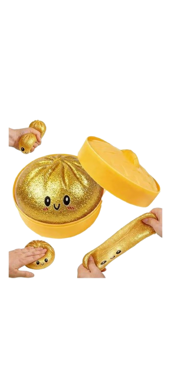 Glitter dumpling squishy toy